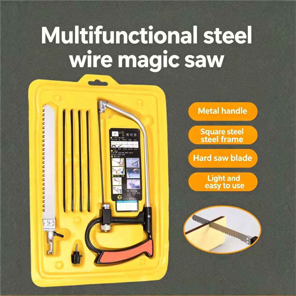 Scie à main multifonction Magic Devil Saw, mini scie à cadre en acier pour le travail du bois, la mo