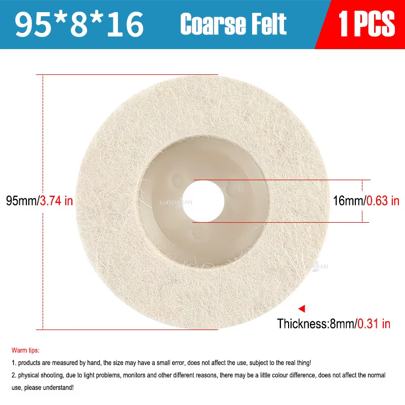    Disque de polissage miroir pour meuleuse d'angle, disque abrasif en feutre pour métal, bois, meu
