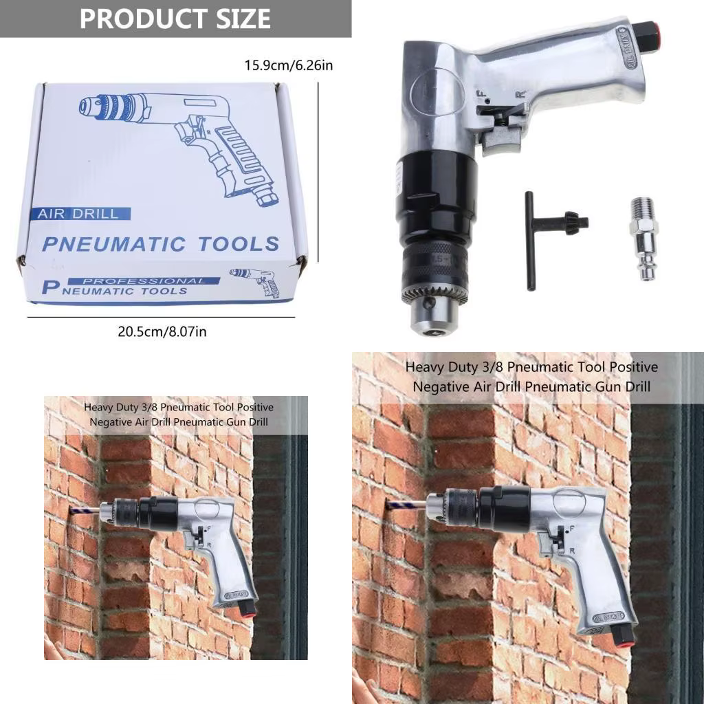 Perceuses d 652F, pistolet perçage pneumatique droit, perceuse à Air réversible 1800 tr/min