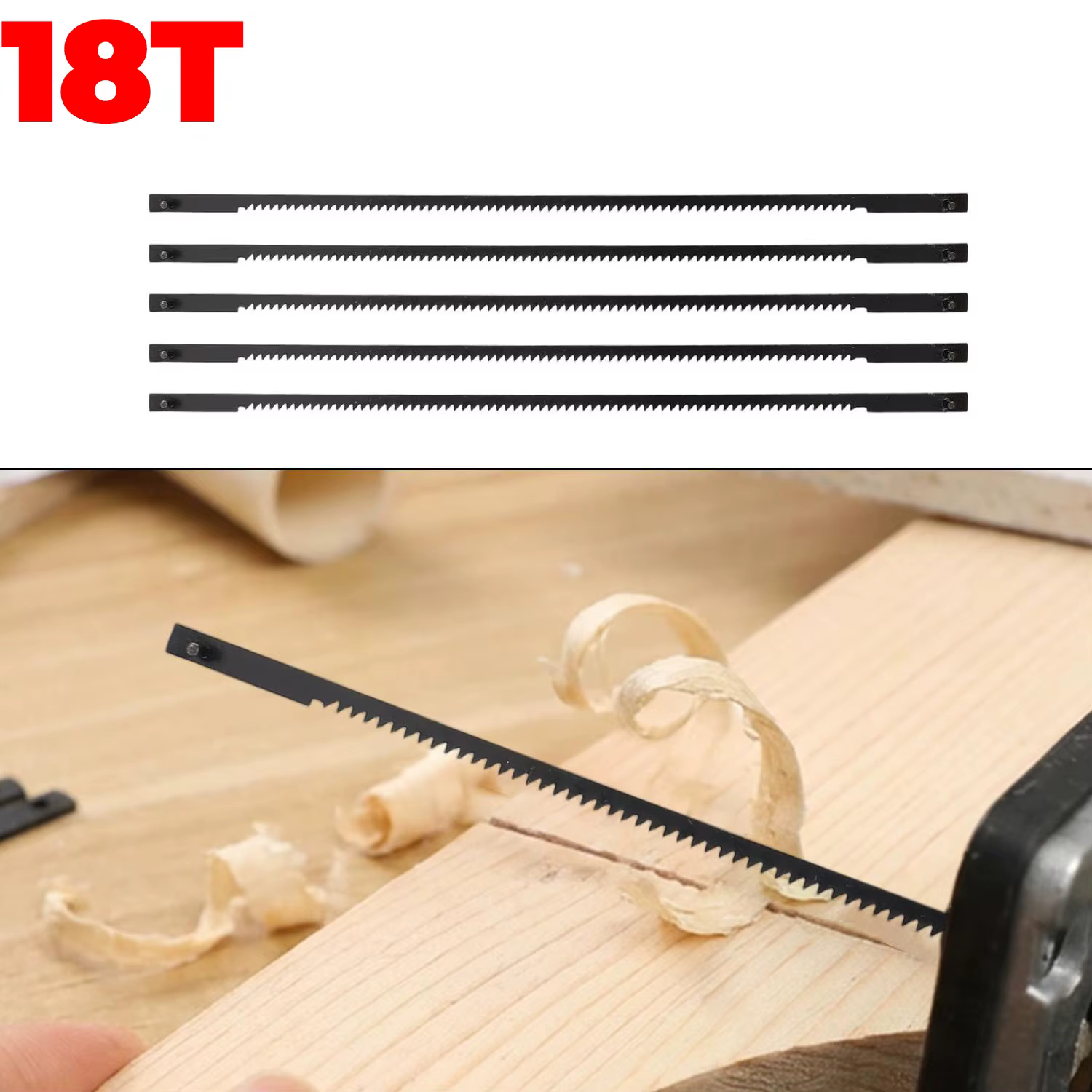 Jeu de lames de scie à chantourner 10T/15T/18T/24T, pour couper le bois, le plastique, le métal, les