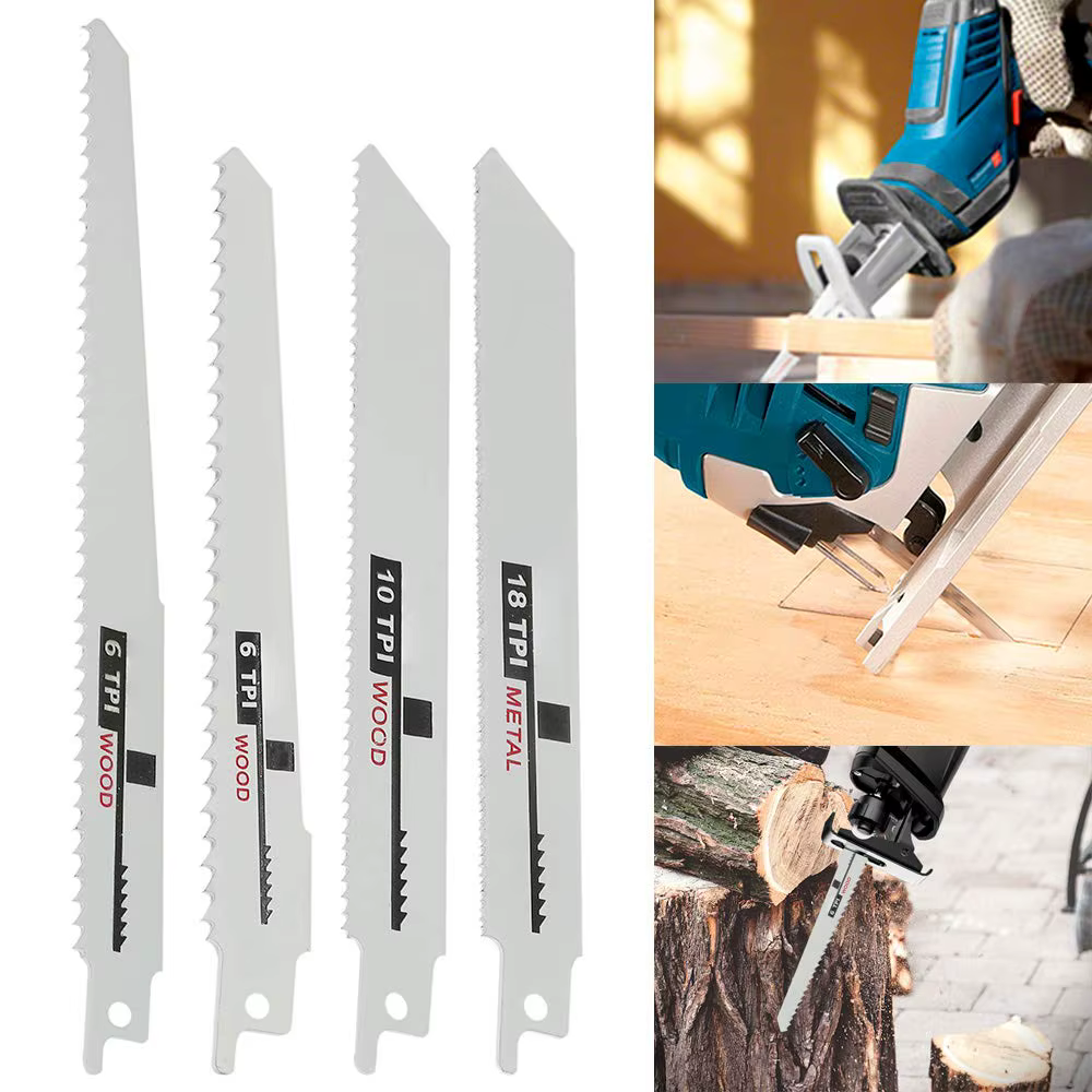 Jeu de 10 lames de scie sabre bimétalliques multi-usages à dents pour la découpe du bois, du métal e