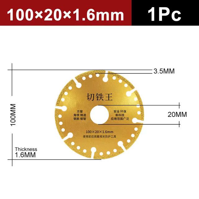 100/115/125mm meuleuse d'angle disque découpé roue outil diamant lame de scie métal brasage fer barr