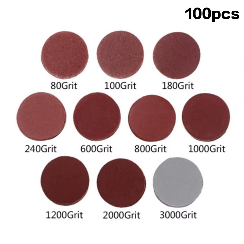Ensemble de disques de ponçage de 2 pouces, 100 pièces, pour perceuse, meuleuse, outils rotatifs, av