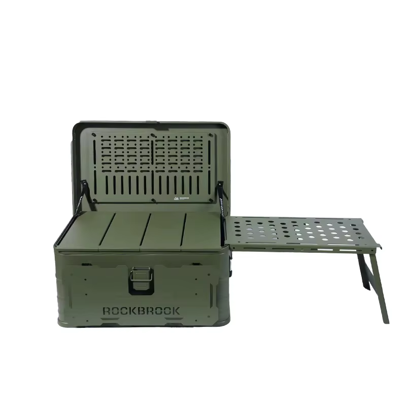 Boîte à outils professionnelle en aluminium de 50 L vide pour entrepôt, table basse, cuisine, campin