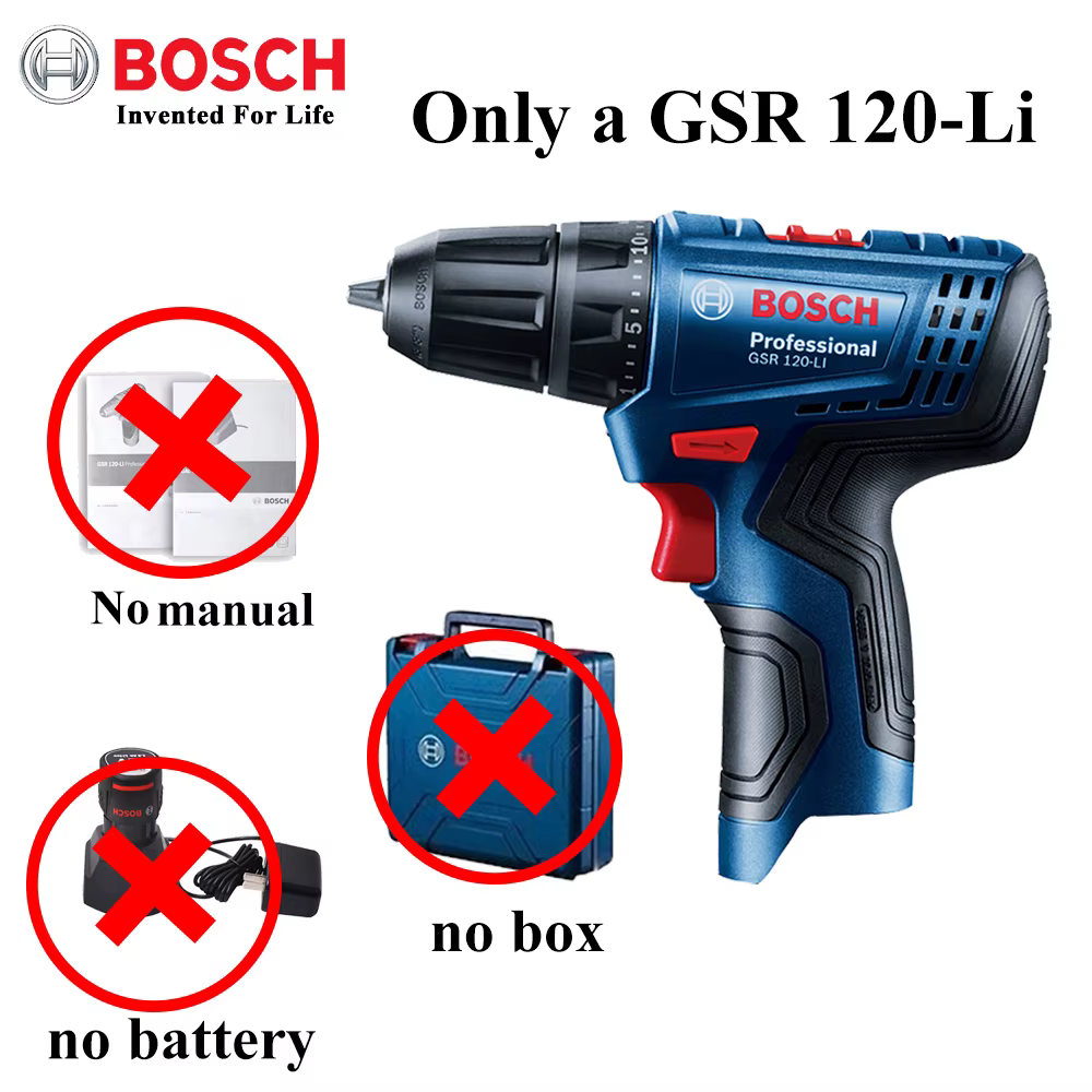 Perceuse sans fil BOSCH GSR120-LI 12V, 20 niveaux de couple, double vitesse, compacte, antidérapante