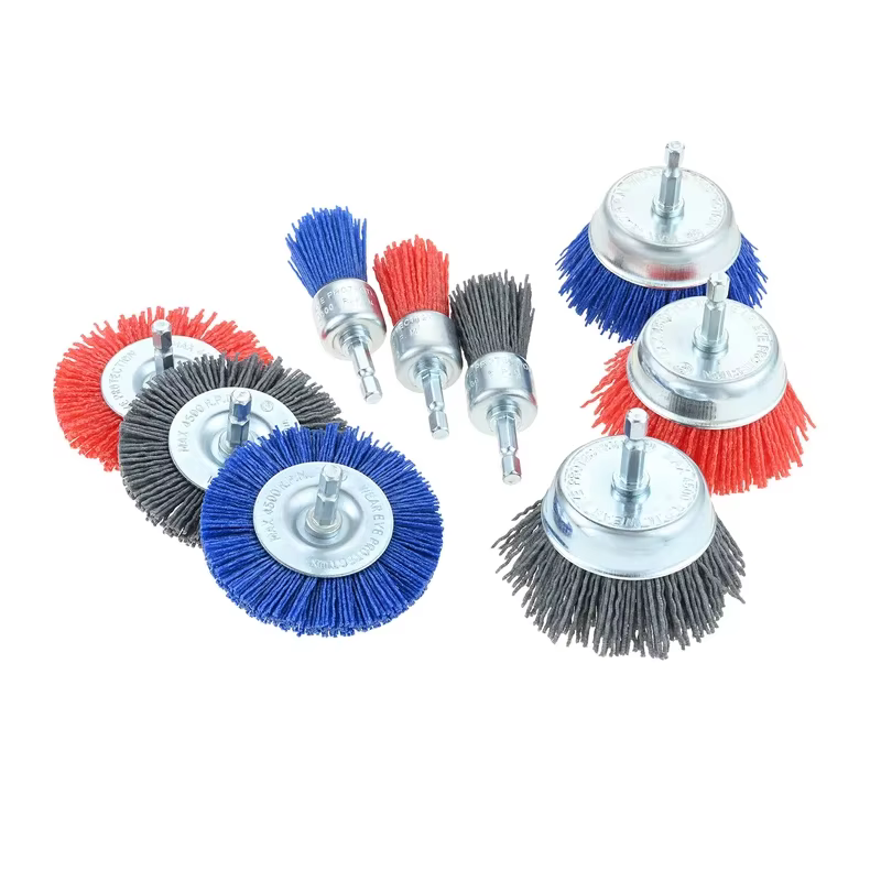 Lot de 9 brosses métalliques abrasives pour perceuse, pour éliminer la rouille, la corrosion et la p