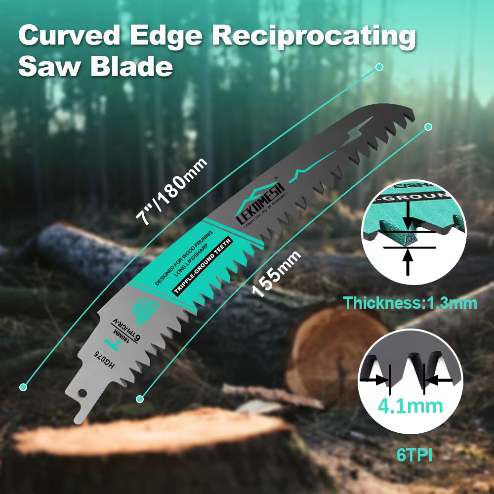 LEKOMESH Lame de scie sabre à dents pour la coupe de bois, l'élagage des arbres et la découpe de boi