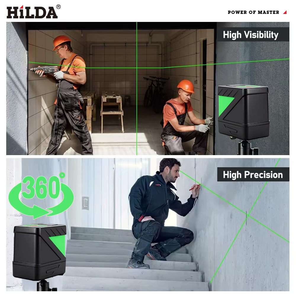 HILDA 2 lignes niveau Laser auto-nivelant faisceaux verts Laser ligne transversale horizontale verti