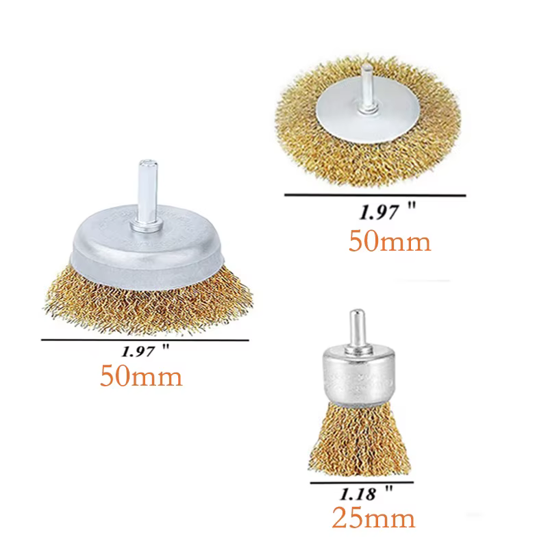 Brosse métallique pour perceuse, roue métallique abrasive pour perceuse avec embout hexagonal de 1/4