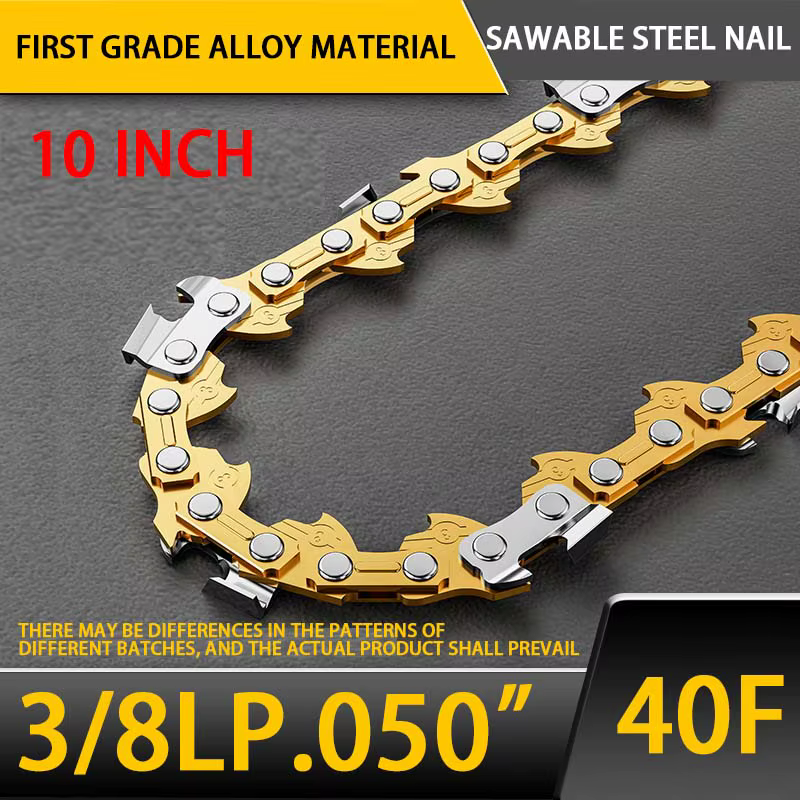 Chaîne de tronçonneuse Gold Right-Angle 3/8LP pour l'abattage, petite chaîne de scie à huile de 12 e