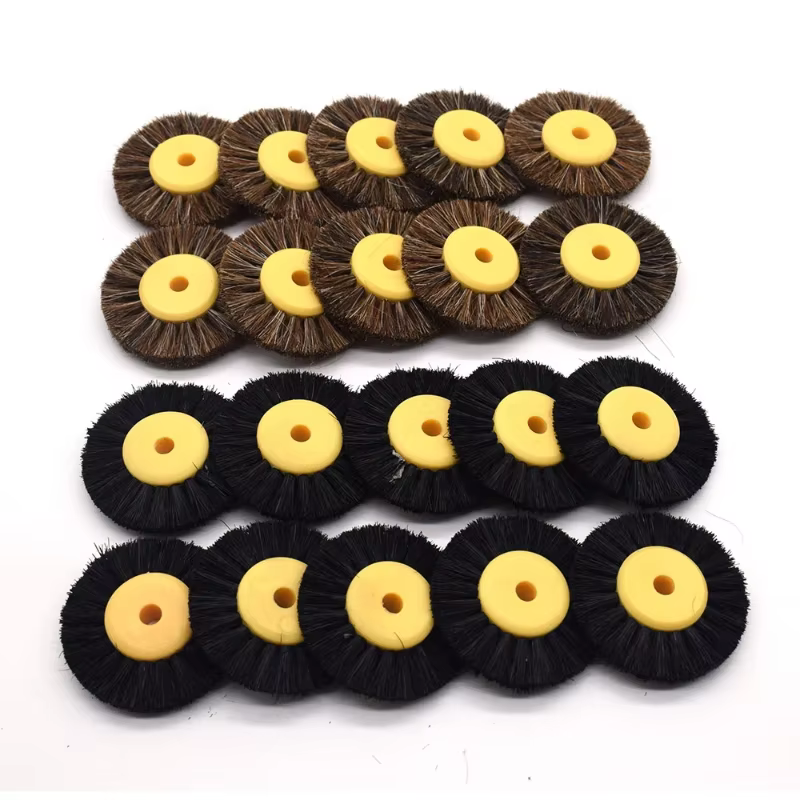 Ensemble de 5 brosses de polissage, 52mm, poils noirs et bruns, brosse Abrasive de polissage avec Ce