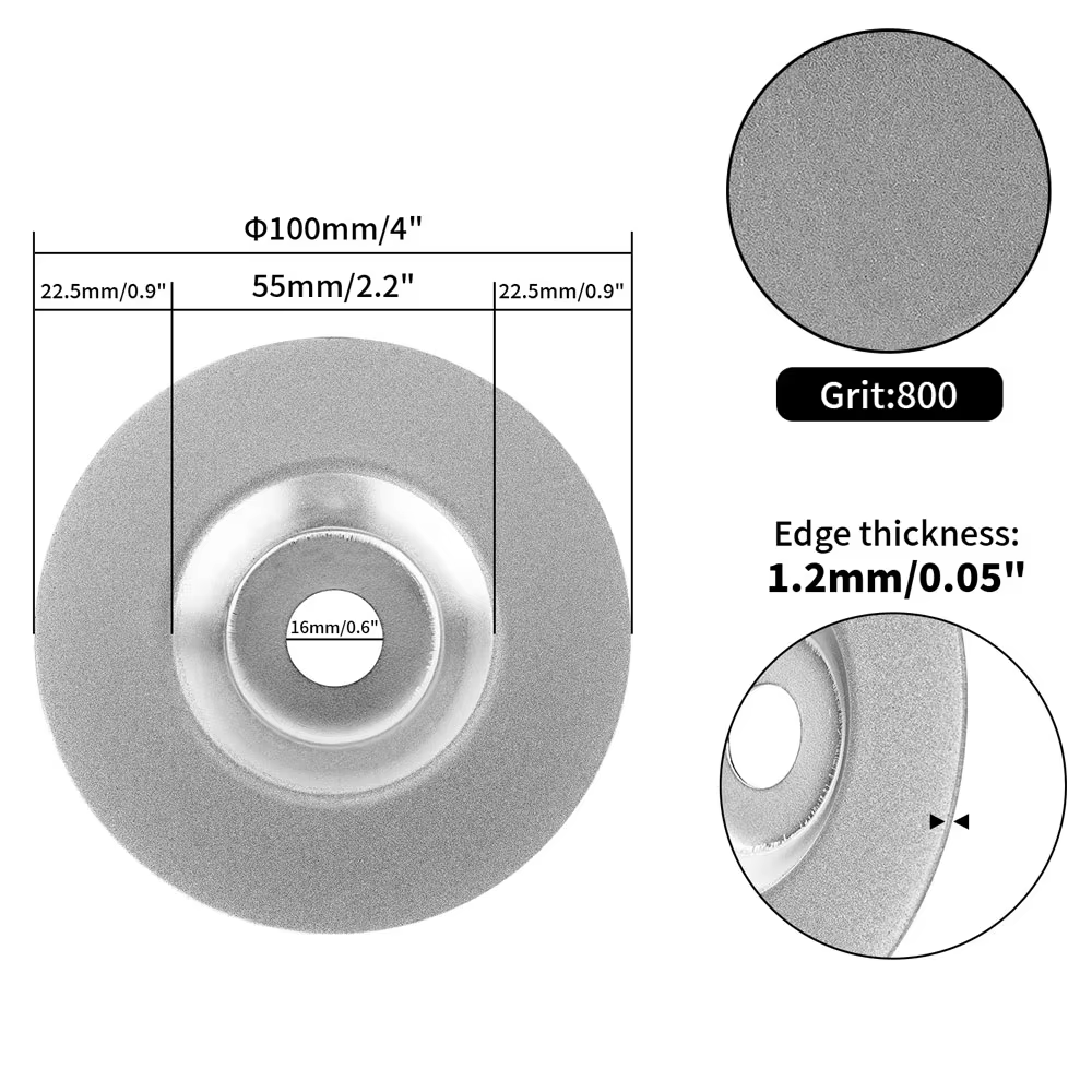 Disque de coupe diamant de 4 pouces pour affûteur d'électrode en tungstène, meuleuse de polissage la