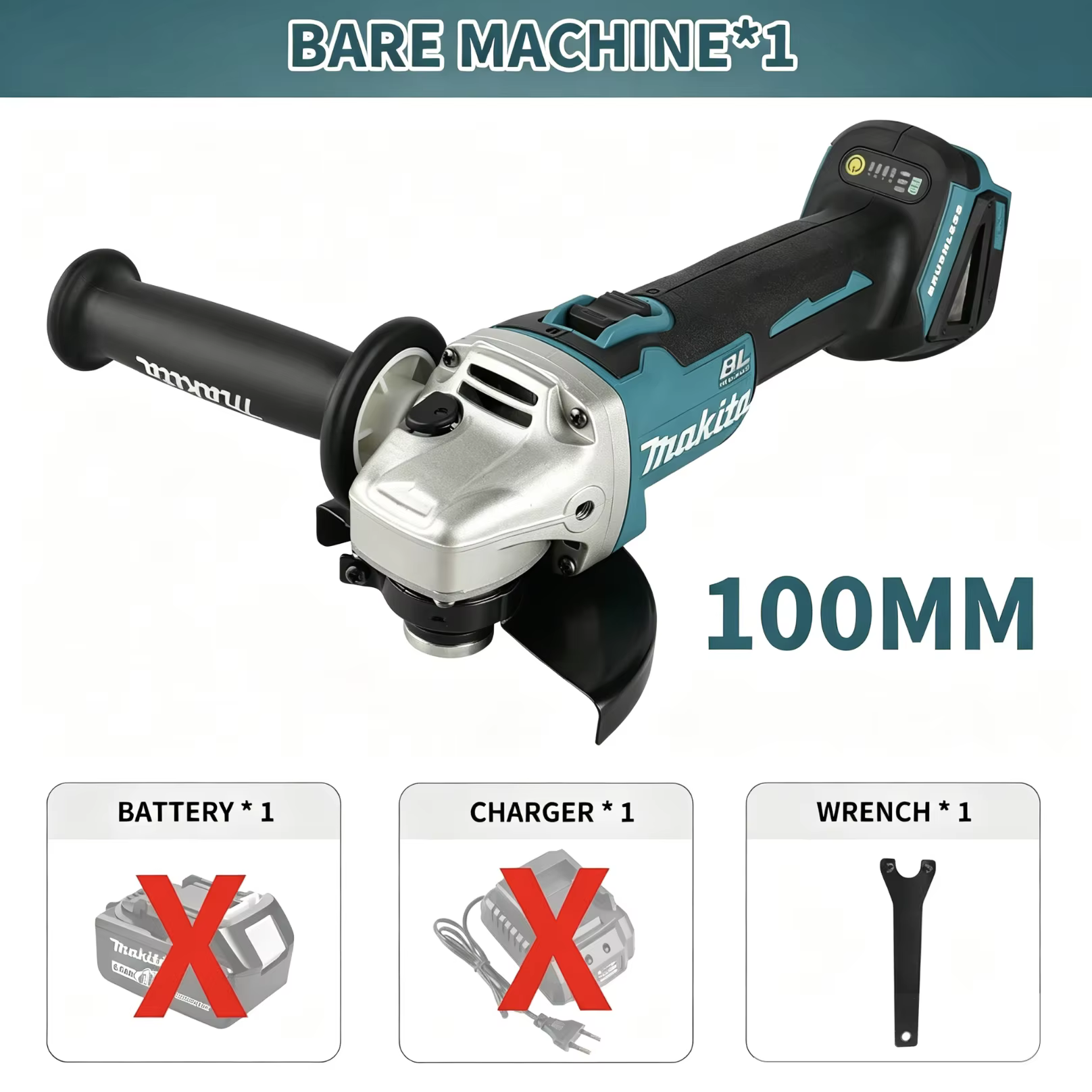 Meuleuse d'angle sans fil Makita DGA506 18V 125mm, machine à polir électrique, outil de meulage du m