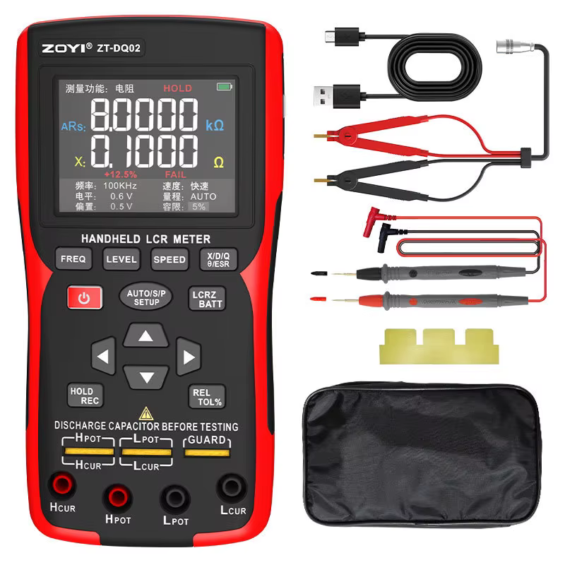 Testeur de résistance numérique, Instrument de mesure professionnel Portable, condensateur, inducteu