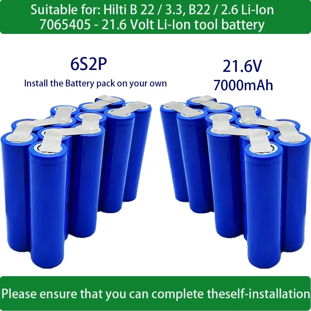 Batterie au lithium pour Hilti Eddie ion, 18650 6S2P 21.6V 7000mAh, CPC B18 B22 18HO A22 SID 22-A SI