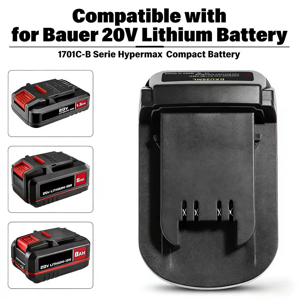 Adaptateur BAU20MIL pour transformer les outils Bauer en outils Milwaukee 18V, convertisseur de batt