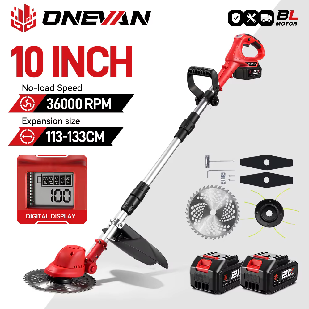 ONEVAN 10 pouces tondeuse à gazon électrique sans brosse 36000 tr/min coupe gazon sans fil outil éle