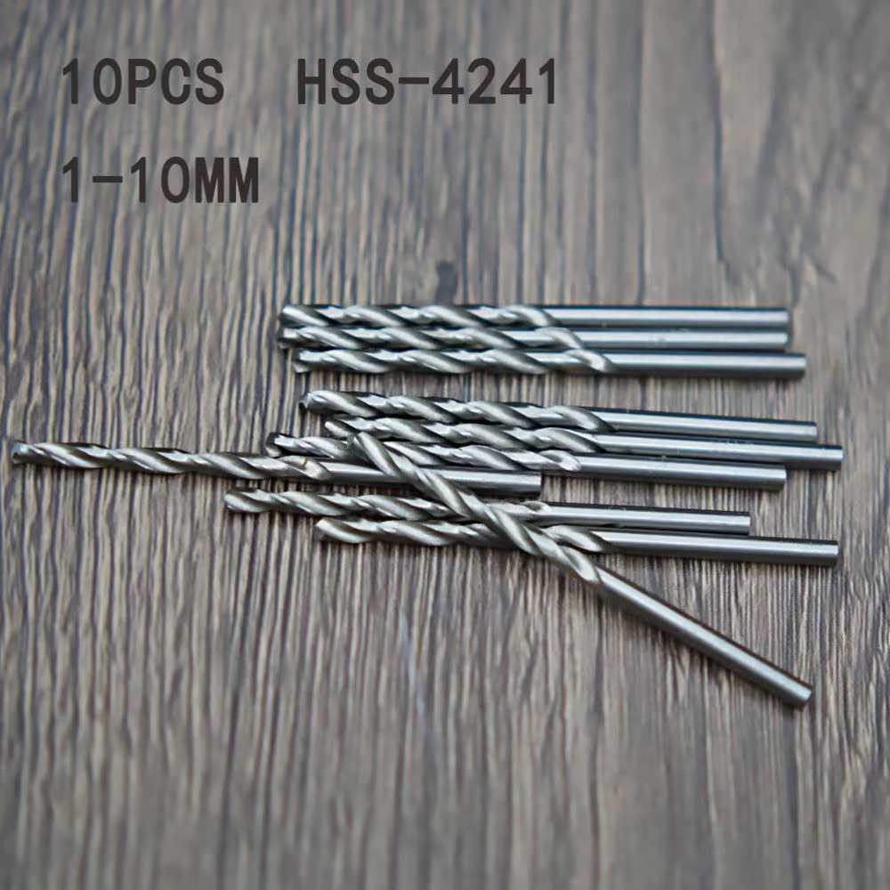 Jeu de forets hélicoïdaux en acier rapide, 10 pièces, outil de poinçonnage du métal, outils pour le 