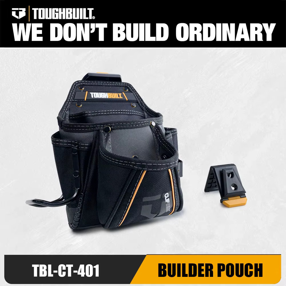 TOUGHBUILT Builder 1680D Pochette à outils de construction robuste avec moyeu robuste ClipTech et bo