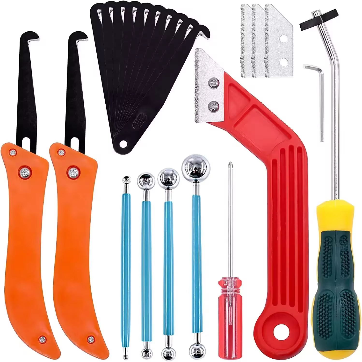 Kit de 22 outils de déjointage, comprenant une scie à joint manuelle, une brosse de nettoyage pour j