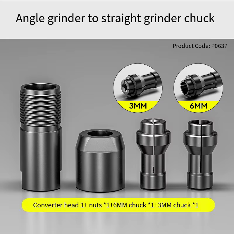Meuleuse d'angle universelle modifiée, adaptateur 6/3mm vers mandrin de meuleuse droite pour meuleus