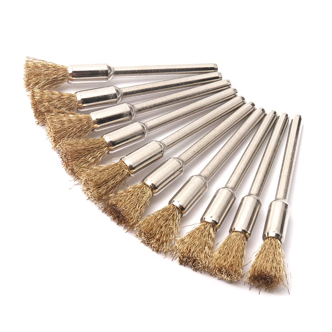 Jeu de brosses rotatives de polissage Dremel, 10 pièces, brosses à roue en laiton/acier/Nylon/crin d