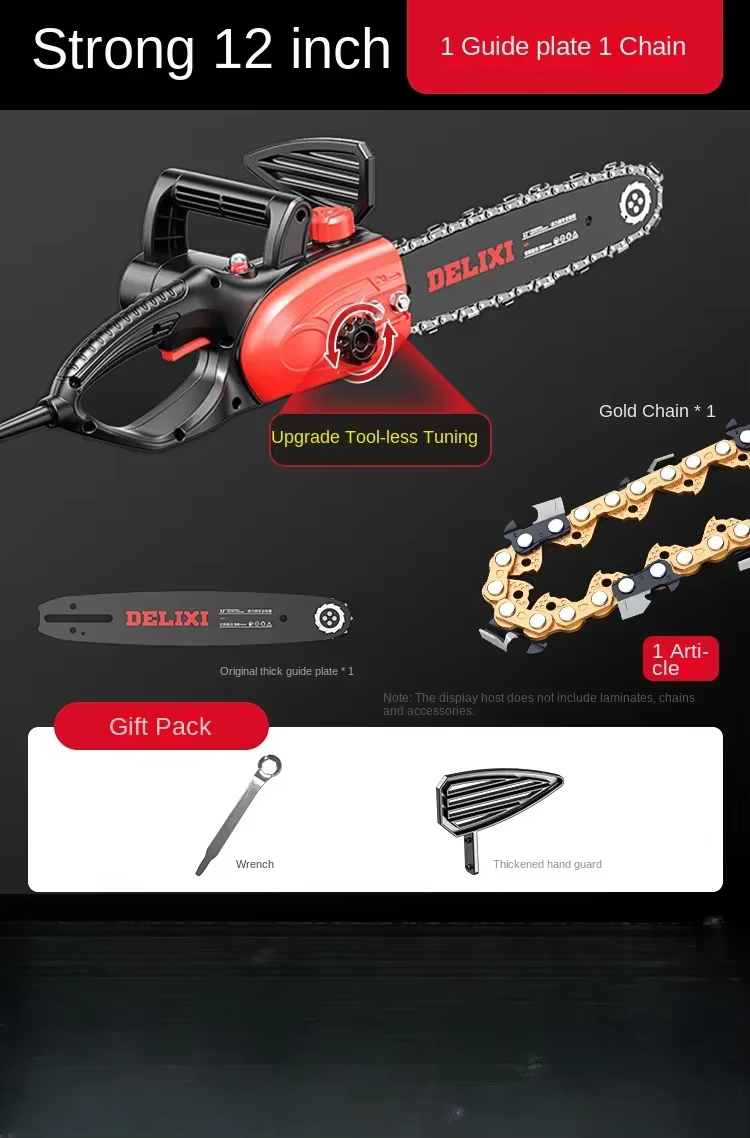 Tronçonneuse électrique puissante 220V, idéale pour le travail du bois et la coupe d'arbres, outil p