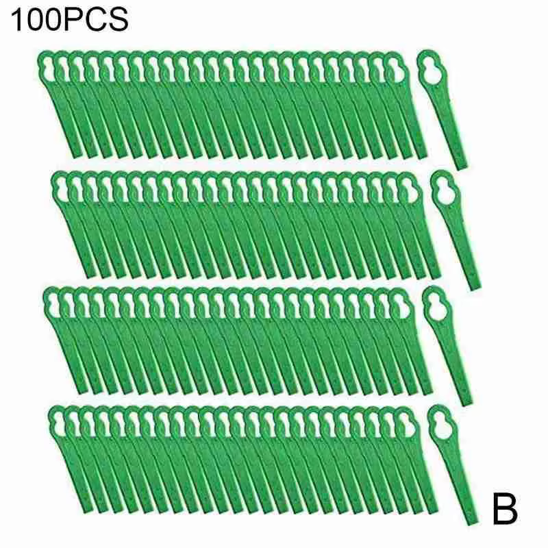 Lames de coupe d'herbe en plastique, 100 pièces, lames de coupe d'herbe durables pour tondeuse à gaz