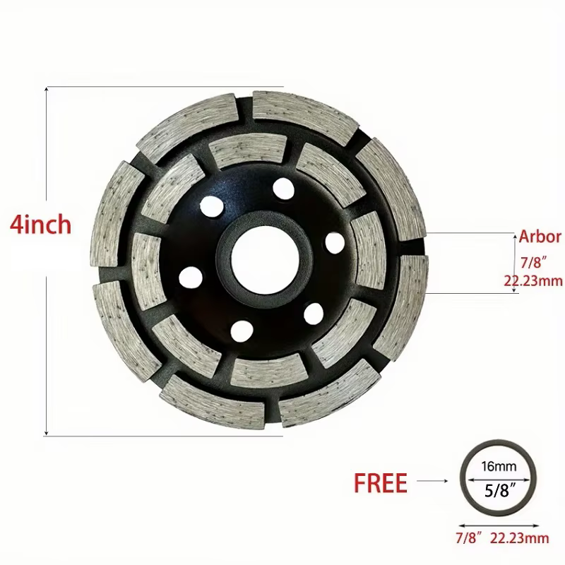 Meules diamantées turbo de 100/125 mm pour béton, granit, marbre, maçonnerie et pierre