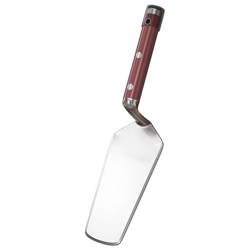 BSEVB - Truelle de maçonnerie robuste en acier inoxydable à double tranchant, manche courbé monobloc