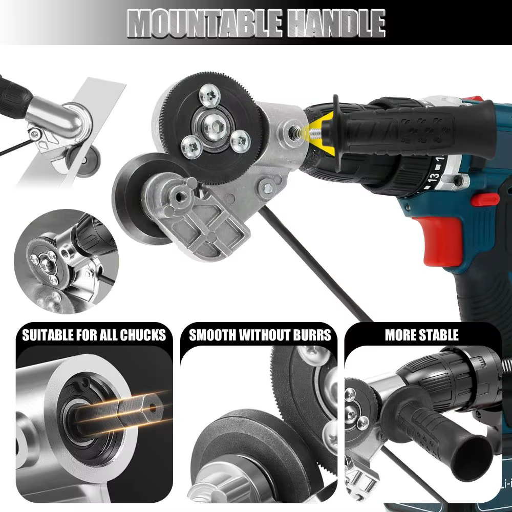 Accessoire de perceuse électrique pour découpe rapide de plaques et tôles métalliques, outil de modi