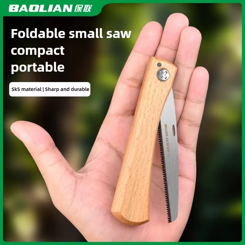 Mini scie manuelle pliable avec poignée en bois antidérapante, scie à découper à plat pour le travai