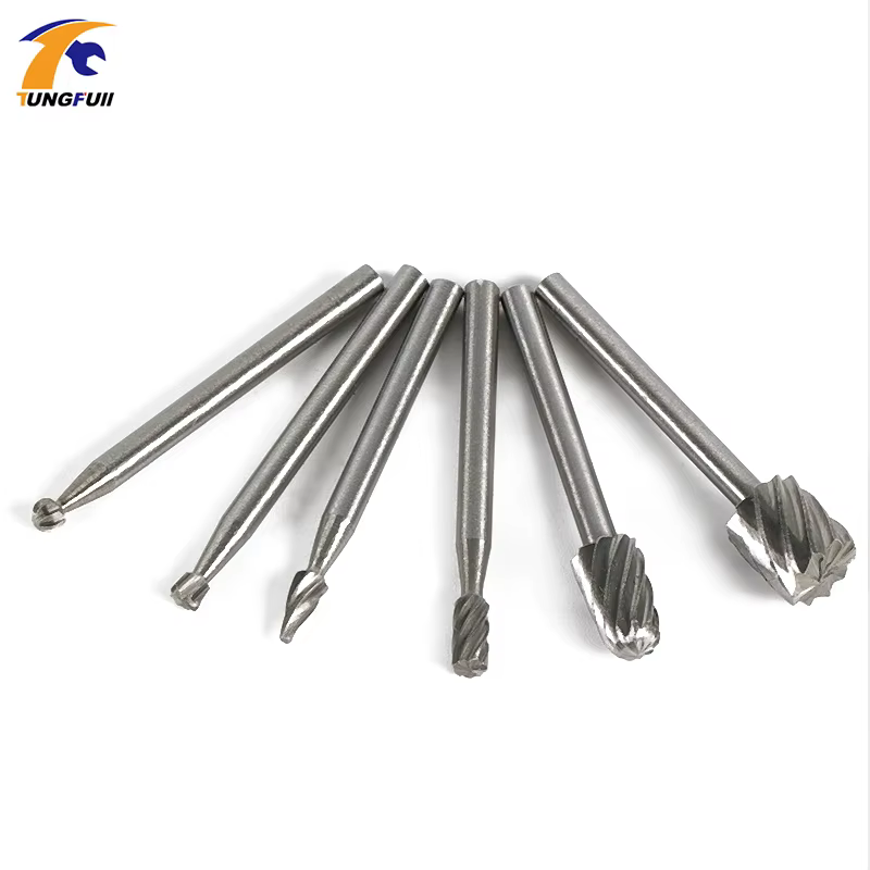 6/10 pièces ensemble HSS routeur forets ensemble pour Dremel carbure rotatif bavures outils bois pie