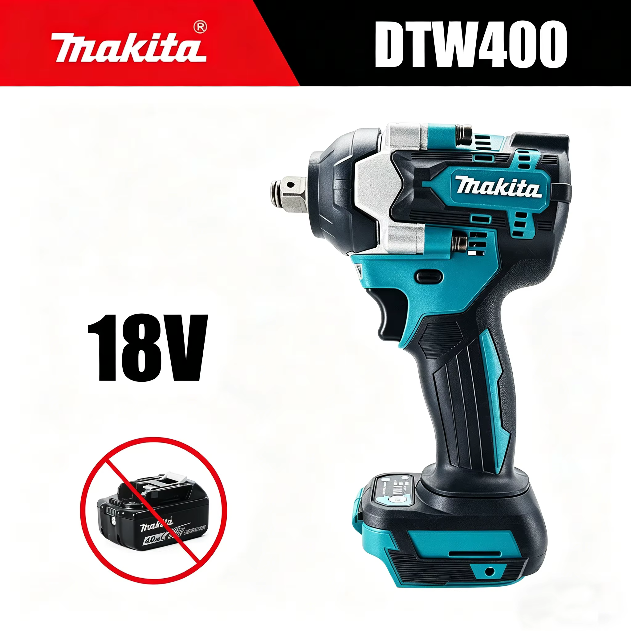 Clé à chocs électrique sans balais Makita 18V DTW400 450NM, tournevis 1/2 pouce ﻿ Perceuse électriqu