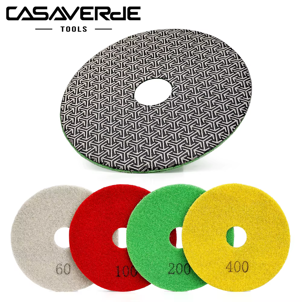 Casaverde 4 "100mm tampons de ponçage diamant galvanisé tampons de polissage de meulage de diamant p