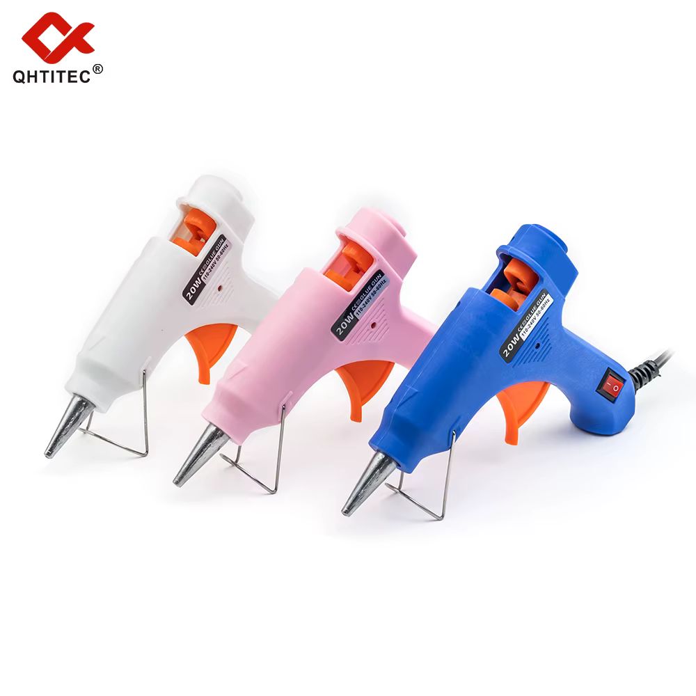 Pistolet à colle thermofusible 20W avec bâton de colle Transparent de 7MM, Mini pistolet électrique 