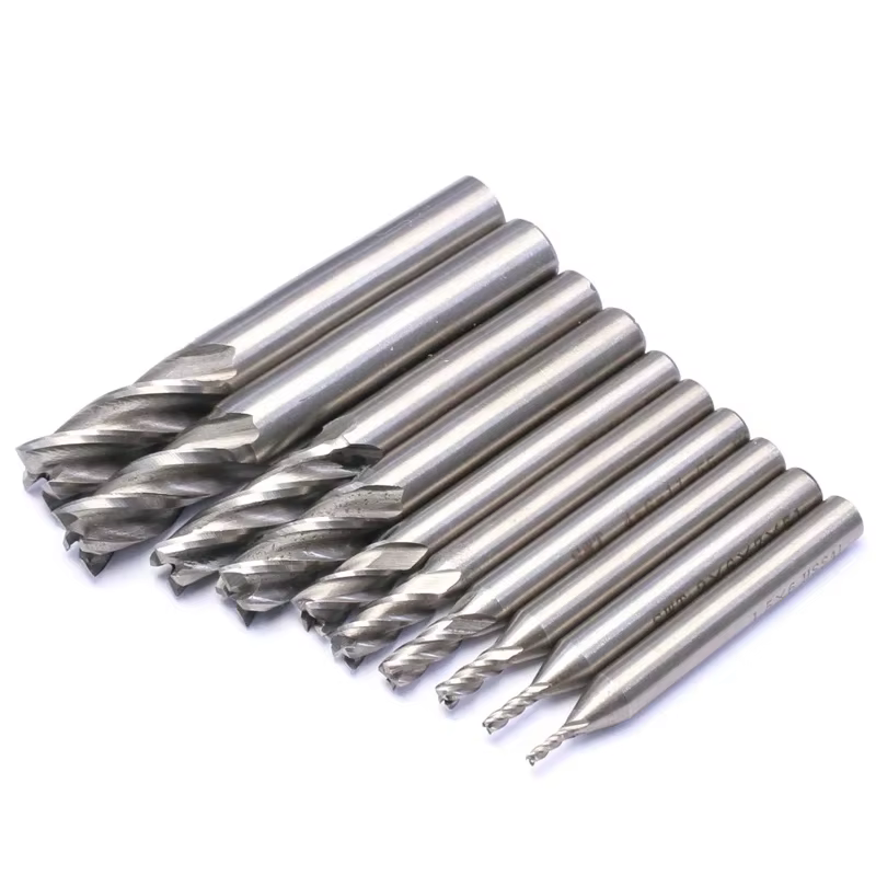 10 pièces HSS 2 2.5 3 3.5 4 4.5 5 5.5 6mm fraise jeu d'embouts 2/3/4 cannelure haute vitesse en acie