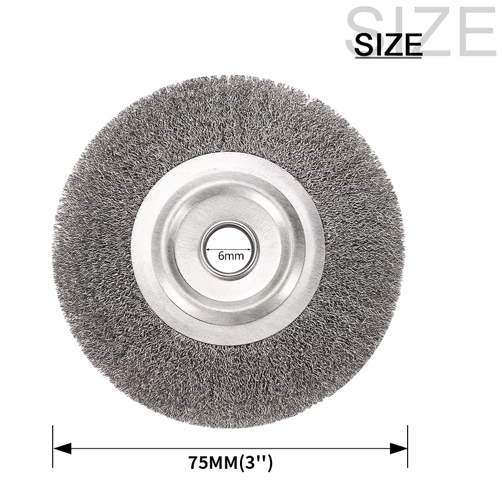 Brosse métallique en acier 75/100/125/150mm, brosse ronde à roue métallique de 0.15mm pour meuleuse 