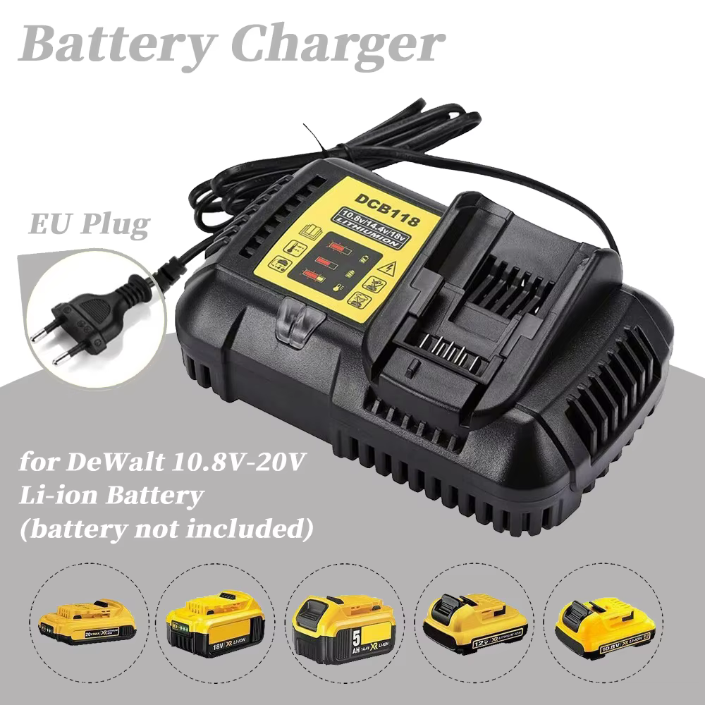 Chargeur de batterie DCB118 pour batterie Dewalt 10.8V 12V 14.4V 18V 20V DCB200 DCB101 DCB115 DCB107