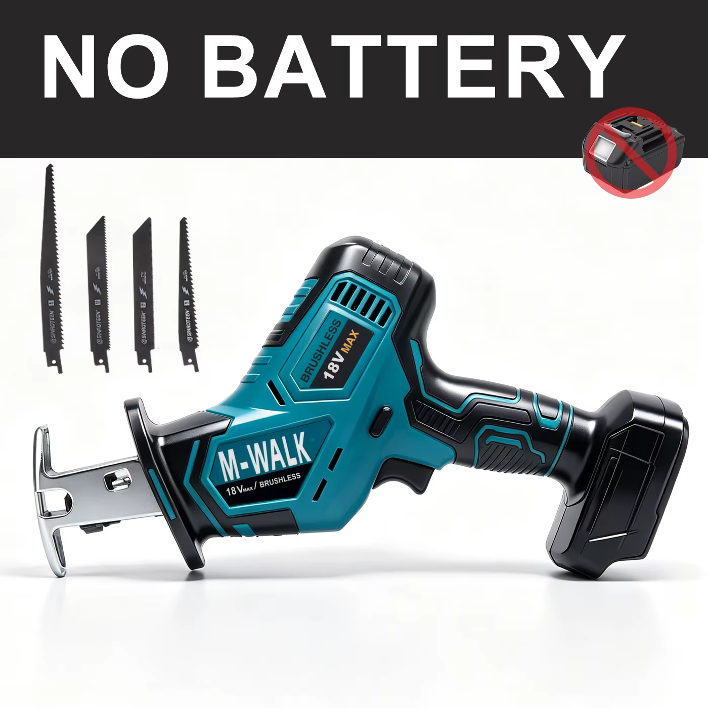 Scie sauteuse sans fil sans balais, course de 20 mm, type Saber Sawzall, pour batterie Makita 18V, 3