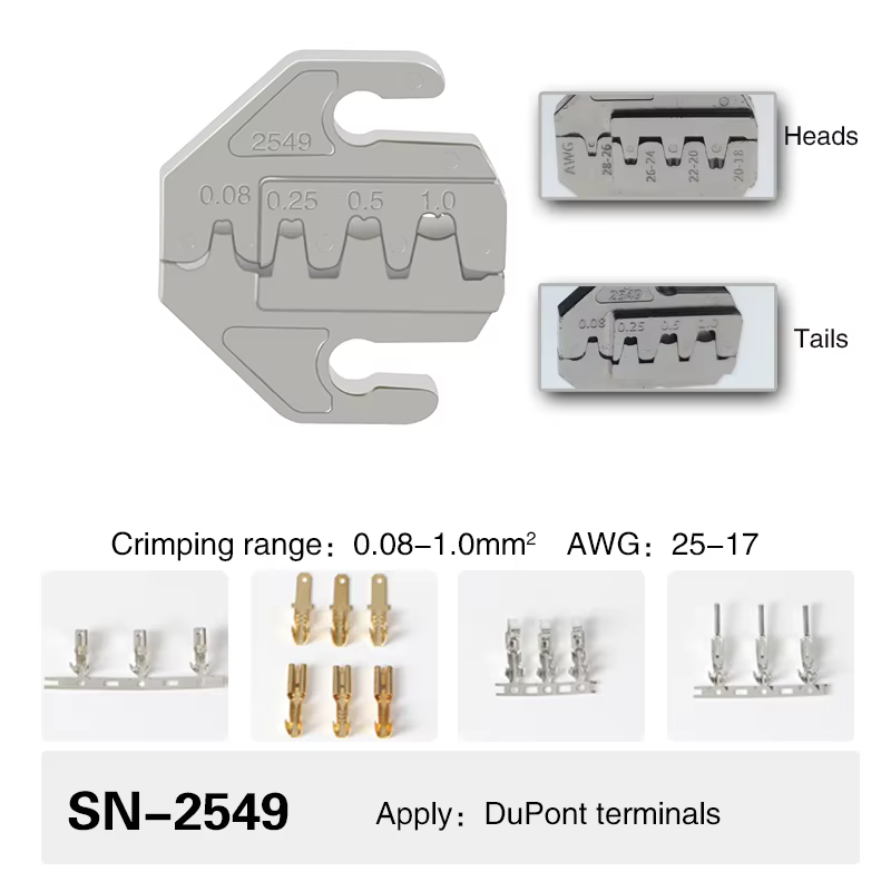 Jeu de pinces à sertir, mâchoires à fente de 4mm, SN-48BS/58B/02C/2546B/2549 /06/X6/06WF/03H, utilis
