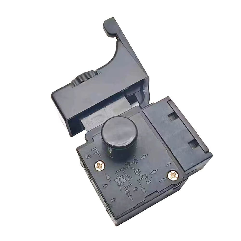 FA2-4/1BEK noir 6A 250V perceuse électrique contrôle de vitesse bouton de déclenchement interrupteur