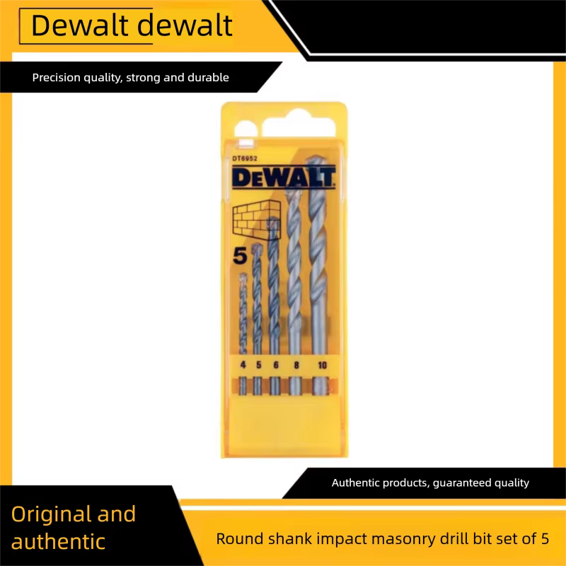 Jeu de forets à percussion à tige ronde DeWalt, pour carrelage, mur en ciment et maçonnerie, DT6952