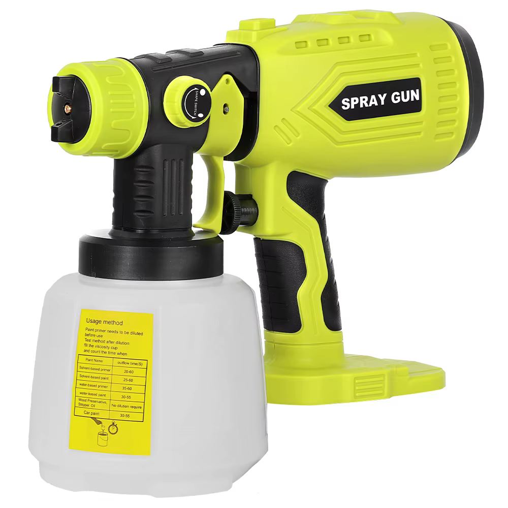 Pulvérisateur de peinture HVLP sans fil 200 W pour Ryobi 18 V ONE +, 4 buses, 3 motifs, récipient 10