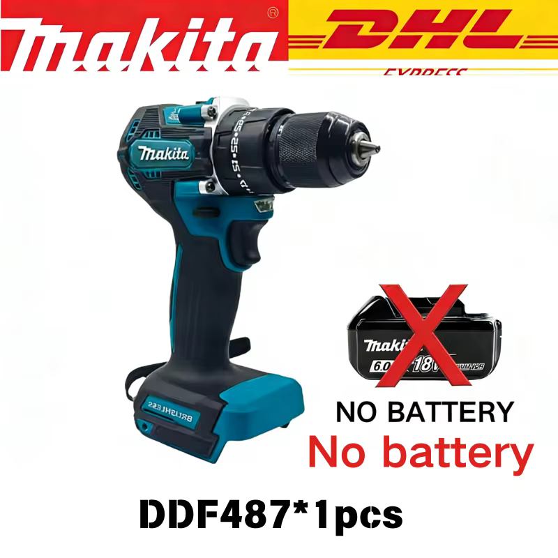 Perceuse-visseuse sans fil Makita DDF487 18V, visseuse à percussion électrique sans balais, outil él