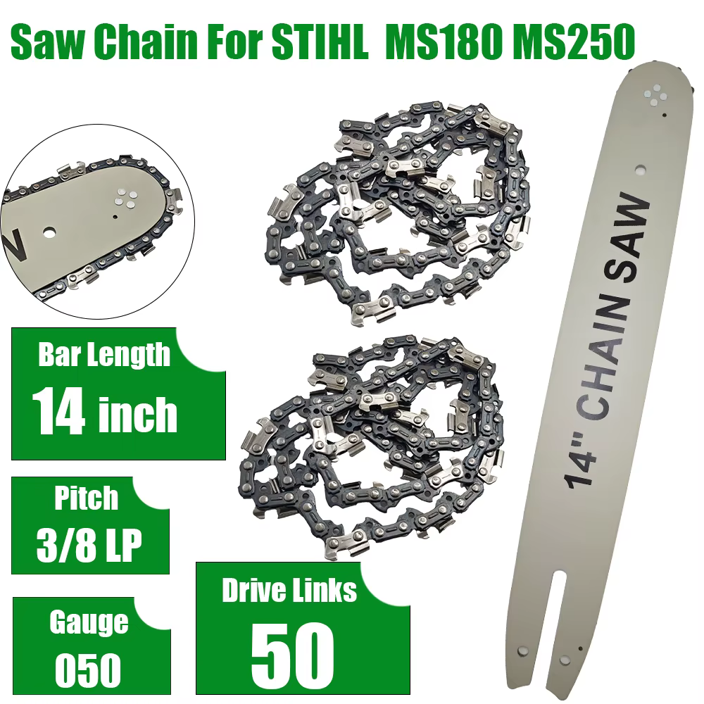 JOSaw-Barre de guidage + 2 scies, 14 pouces, Equi3/8 LP, pour STIHL 018 MS180 MS170 MS250