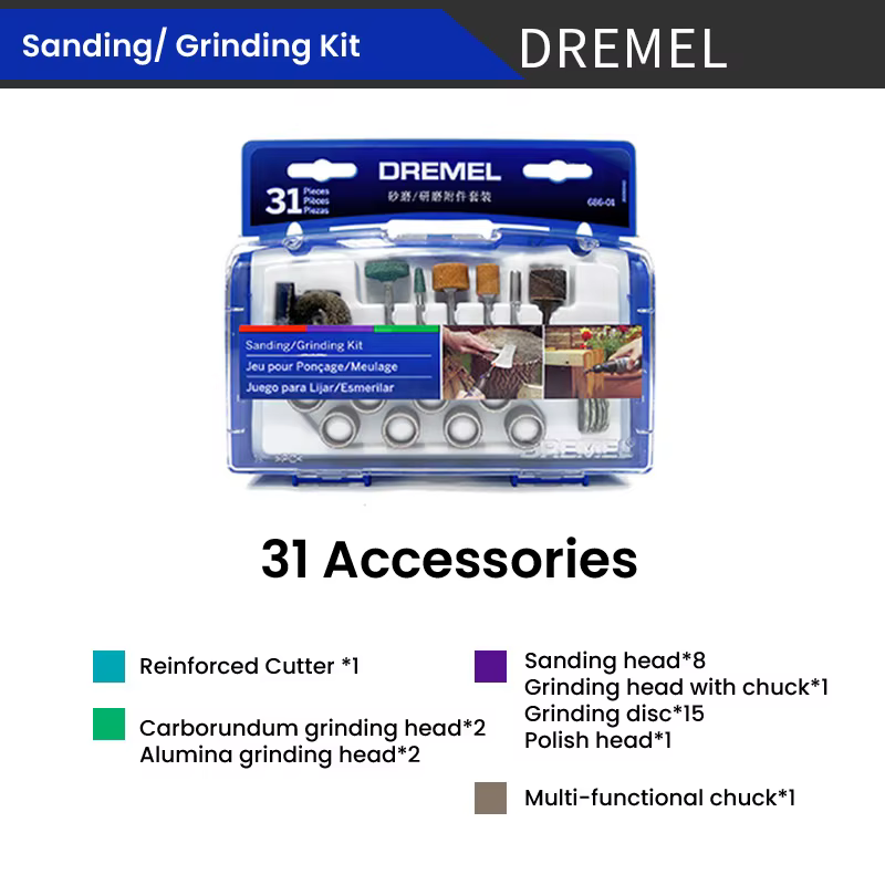 Dremel Kit de nettoyage et de polissage, sculpture, gravure, outil rotatif, accessoires, ensemble as