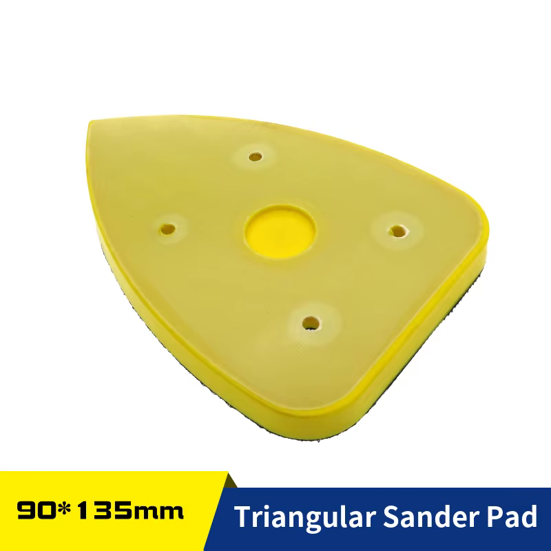 Tampon de ponçage triangulaire 90x135mm, 1 pièce, plaque de support à crochet et boucle, disque de m