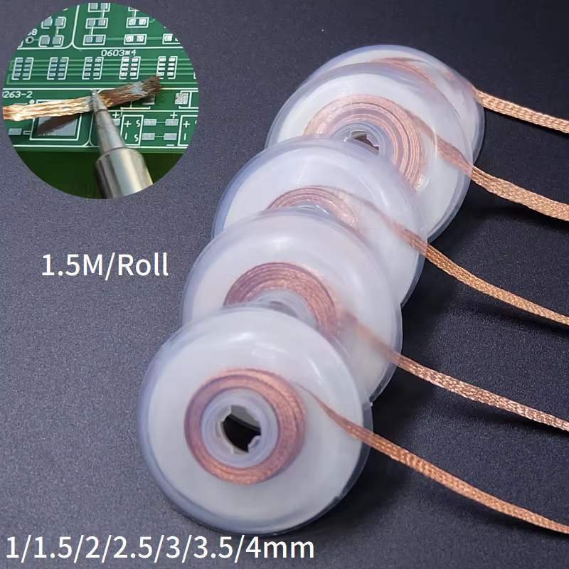 Dissouder ruban tressé cuivre soudage soudure soudure dissolvant 1/1.5/2/2.5/3/4mm fil à souder mèch