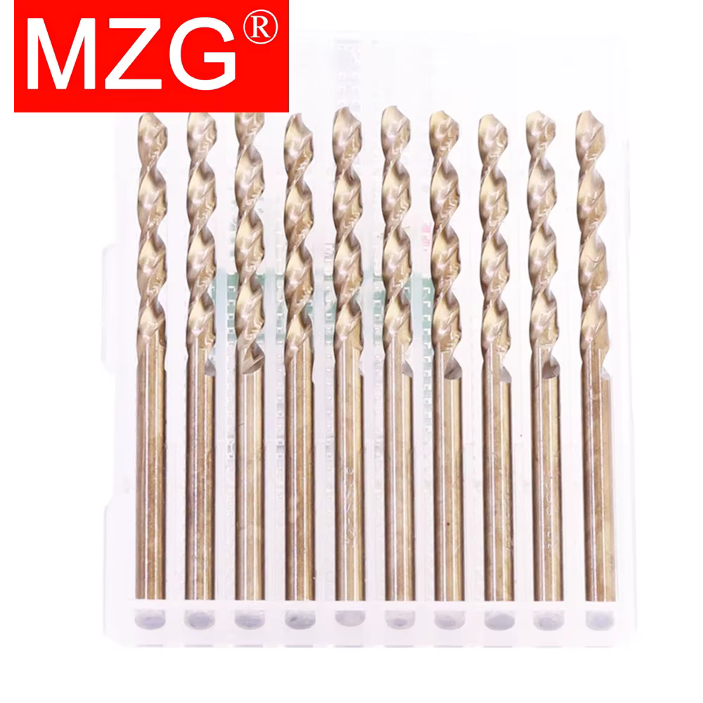 MZG 1/5/10 pièces, 1-13 mm, forets en acier rapide HSS M35 à revêtement cobalt, tige droite, longueu
